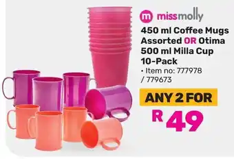 Game Missmolly Coffee Mugs Assorted OR Otima Milla Cup offer