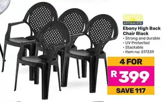 Game ANTRACITE Ebony High Back Chair Black offer