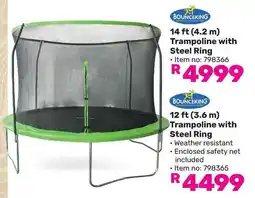 Game BOUNCEKING Trampoline with Steel Ring offer