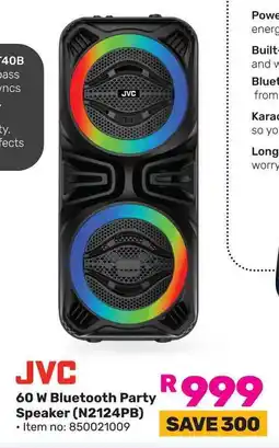 Game JVC 60 W Bluetooth Party Speaker (N2124PB) offer