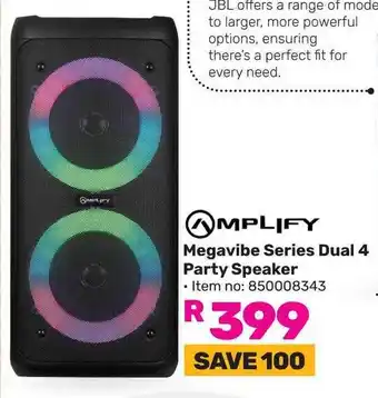 Game AMPLIFY Megavibe Series Dual 4 Party Speaker offer