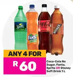 Game Coca-Cola No Sugar, Fanta, Sprite OR Stoney Soft Drink offer