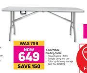 Game 1.8m White Folding Table offer