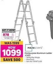 Game Mainstays Multipurpose Aluminium Ladder JC403 offer