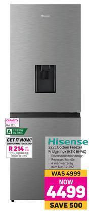 Game Hisense 222L Bottom Freezer Fridge Inox H310 BI-WD offer