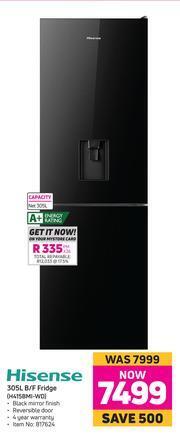 Game Hisense 305L B/F Fridge H415BMI-WD offer