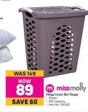Game Miss Molly Mega Linen Bin Taupe offer