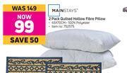 Game Mainstays 2 Pack Quilted Hollow Fibre Pillow offer