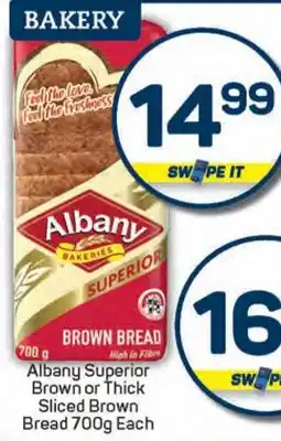 Pick n Pay Albany Superior Brown or Thick Sliced Brown Bread offer