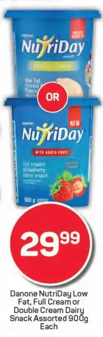 Pick n Pay Danone NutriDay Low Fat, Full Cream or Double Cream Dairy Snack Assorted offer