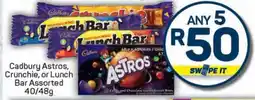 Pick n Pay Cadbury Astros, Crunchie, or Lunch Bar Assorted offer