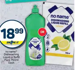 Pick n Pay no name Dishwashing Liquid or Refill Pack offer