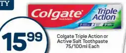 Pick n Pay Colgate Triple Action or Active Salt Toothpaste offer