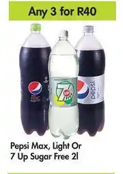 Game Pepsi Max, Light Or 7 Up Sugar Free-For Any 3 x 2Ltr offer