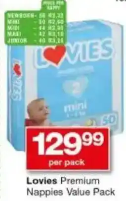 Checkers Hyper Lovies Premium Nappies Value Pack offer