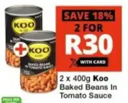 Checkers Hyper Koo Baked Beans In Tomato Sauce offer