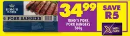 Shoprite King's pork pork bangers offer