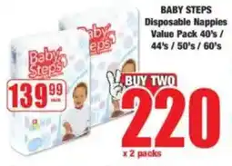 Boxer BABY STEPS Disposable Nappies Value Pack offer