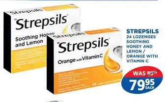 Link Pharmacy Strepsils 24 lozenges soothing honey and lemon/ orange with vitamin c offer