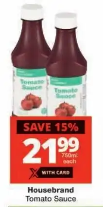 Checkers Housebrand Tomato Sauce offer