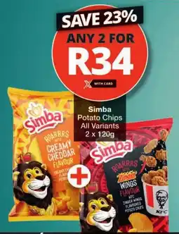 Checkers Simba Potato Chips All Variants offer