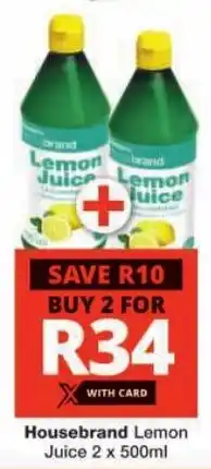 Checkers Housebrand Lemon Juice offer