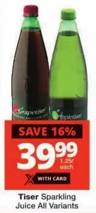 Checkers Tiser Sparkling Juice All Variants offer