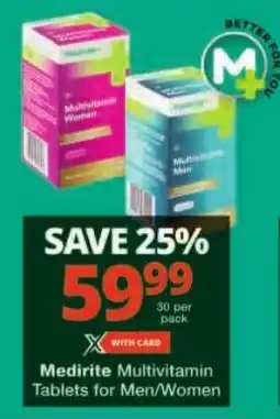 Checkers Medirite Multivitamin Tablets for Men/Women offer