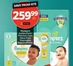 Checkers Pampers Jumbo Pack/ Premium Care Value Pack offer