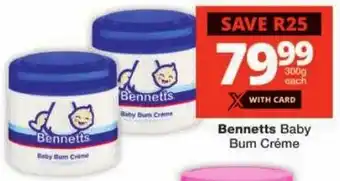 Checkers Bennetts Baby Bum Créme offer