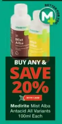 Checkers Medirite Mist Alba Antacid All Variants offer