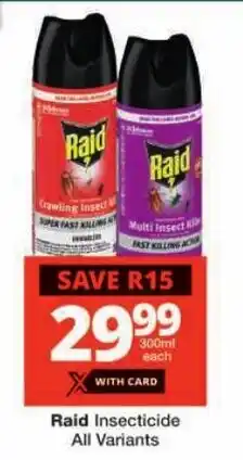 Checkers Raid Insecticide All Variants offer