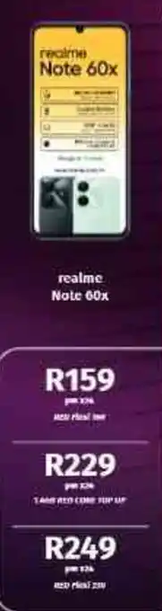 Vodacom4u Realme Note 60x offer