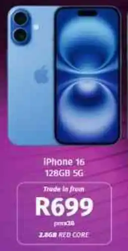 Vodacom4u iPhone 16 128GB 5G offer