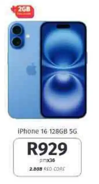 Vodacom4u iPhone 16 128GB 5G offer