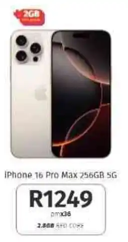 Vodacom4u iPhone 16 Pro Max 256GB 5G offer