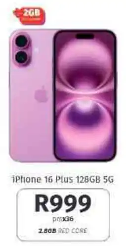 Vodacom4u iPhone 16 Plus 128GB 5G offer