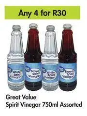 Game Great Value Spirit Vinegar-For 4 x 750ml offer