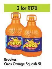 Game Brookes Oros Orange Squash-For 2 x 5L offer