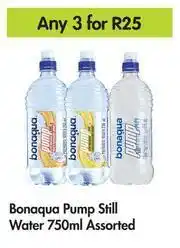 Game Bonaqua Pump Still Water-For 3 x 750ml offer