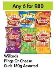 Game Willards Flings Or Cheese Curls Assorted-For Any 6 x 150g offer
