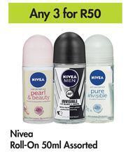 Game Nivea Roll On Assorted-For Any 3 x 50ml offer
