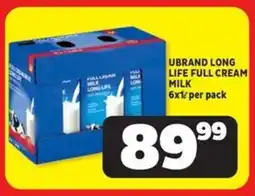 Usave Ubrand long life full cream milk offer