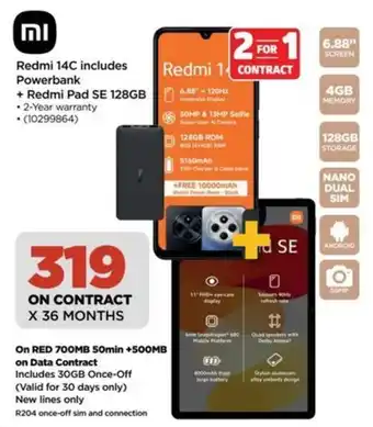 HiFi Corp Redmi 14C includes Powerbank + Redmi Pad SE 128GB offer