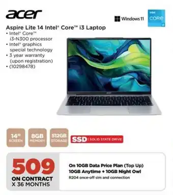 HiFi Corp Acer Aspire Lite 14 Intel Core i3 Laptop offer