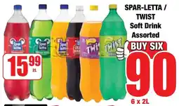 Boxer Superstores SPAR-LETTA/ TWIST Soft Drink Assorted offer