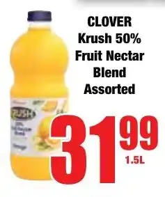 Boxer Superstores CLOVER Krush 50% Fruit Nectar Blend Assorted offer