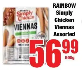 Boxer Superstores RAINBOW Simply Chicken Viennas Assorted offer