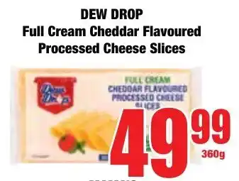 Boxer Superstores DEW DROP Full Cream Cheddar Flavoured Processed Cheese Slices offer