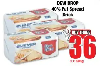 Boxer Superstores DEW DROP 40% Fat Spread Brick offer